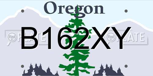B162XY Oregon License Plate