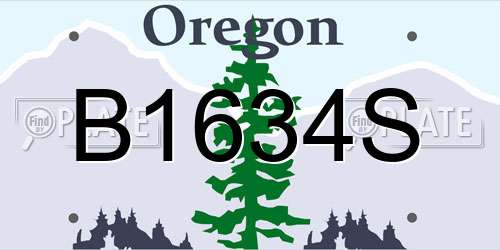 B1634S Oregon License Plate