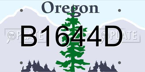 B1644D Oregon License Plate