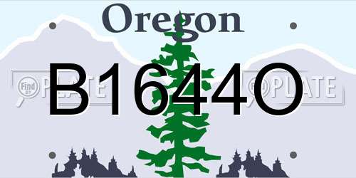 B1644O Oregon License Plate