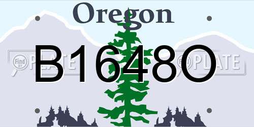 B1648O Oregon License Plate