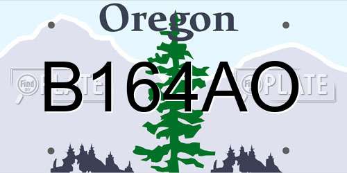 B164AO Oregon License Plate