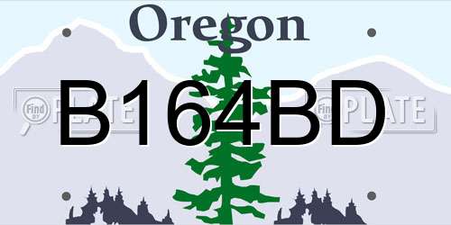 B164BD Oregon License Plate
