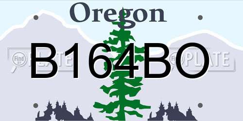 B164BO Oregon License Plate