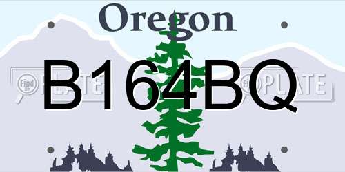 B164BQ Oregon License Plate