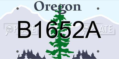 B1652A Oregon License Plate