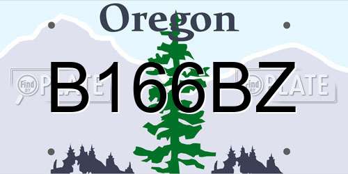 B166BZ Oregon License Plate