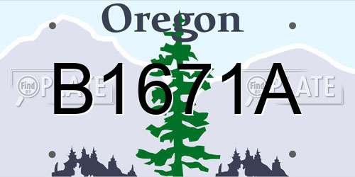 B1671A Oregon License Plate