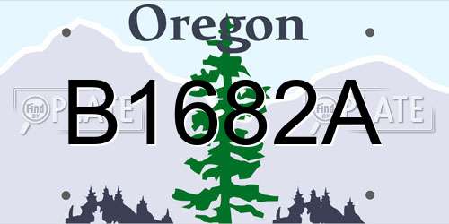 B1682A Oregon License Plate