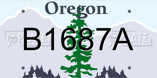 B1687A Oregon License Plate