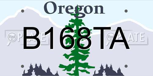 B168TA Oregon License Plate