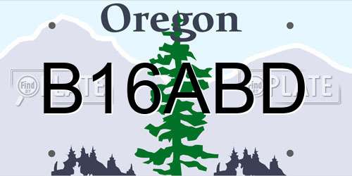B16ABD Oregon License Plate