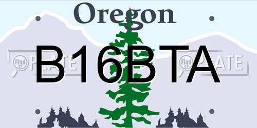 B16BTA Oregon License Plate