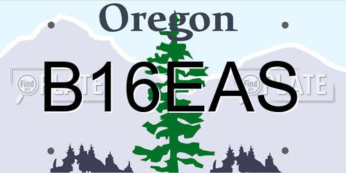 B16EAS Oregon License Plate
