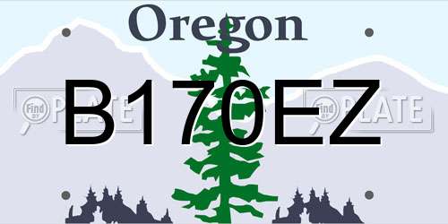 B170EZ Oregon License Plate