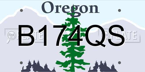 B174QS Oregon License Plate