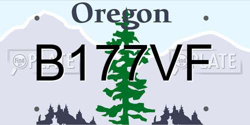 B177VF Oregon License Plate