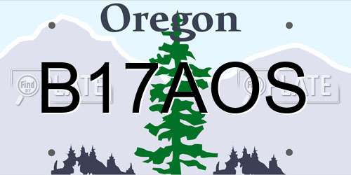 B17AOS Oregon License Plate