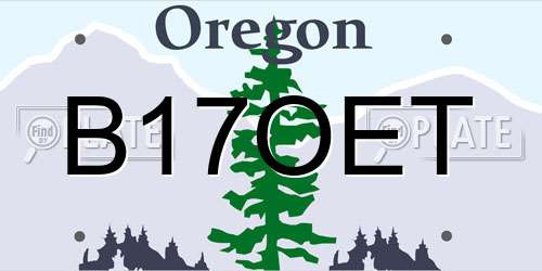 B17OET Oregon License Plate