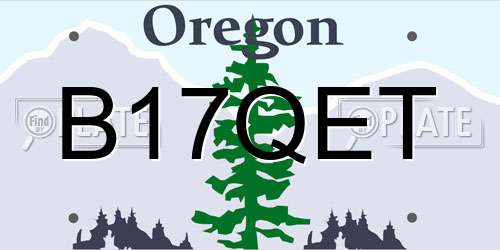 B17QET Oregon License Plate
