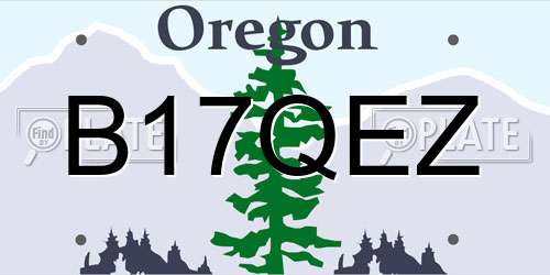 B17QEZ Oregon License Plate