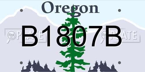 B1807B Oregon License Plate