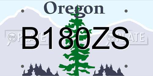 B180ZS Oregon License Plate