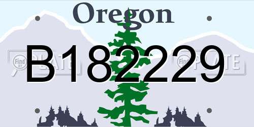 B182229 Oregon License Plate