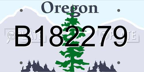 B182279 Oregon License Plate