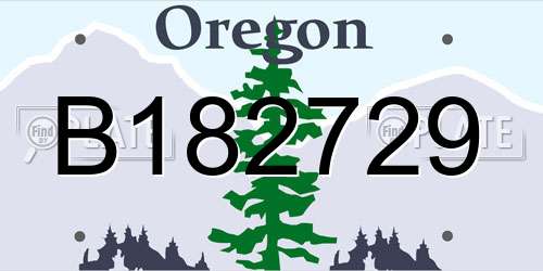 B182729 Oregon License Plate