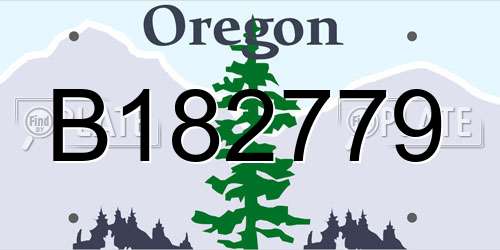 B182779 Oregon License Plate