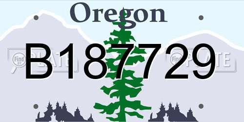 B187729 Oregon License Plate