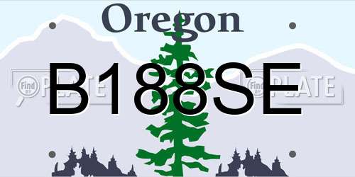 B188SE Oregon License Plate