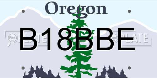 B18BBE Oregon License Plate