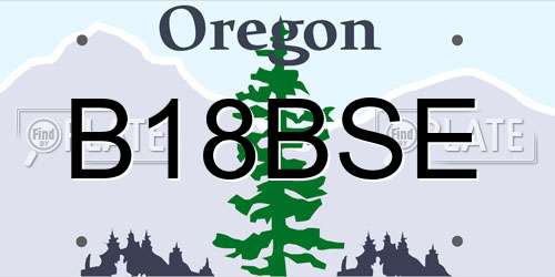 B18BSE Oregon License Plate