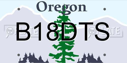 B18DTS Oregon License Plate
