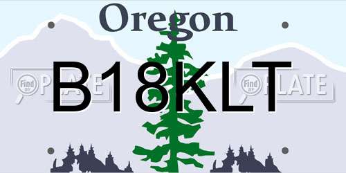 B18KLT Oregon License Plate