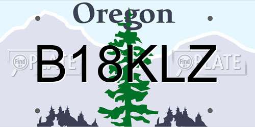 B18KLZ Oregon License Plate