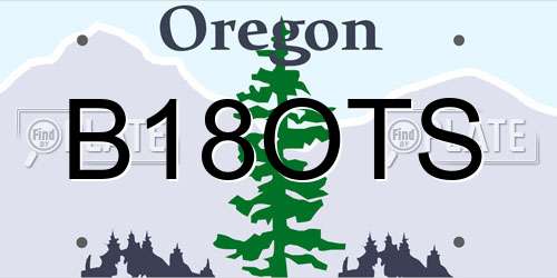 B18OTS Oregon License Plate
