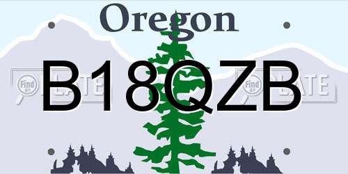 B18QZB Oregon License Plate