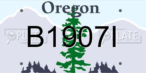 B1907I Oregon License Plate