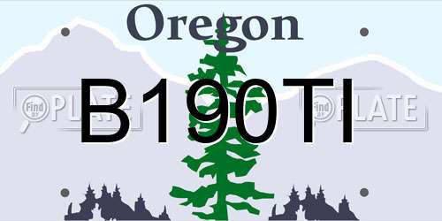 B190TI Oregon License Plate