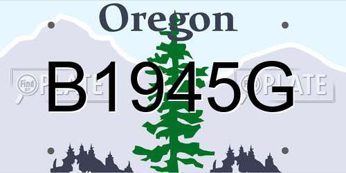 B1945G Oregon License Plate