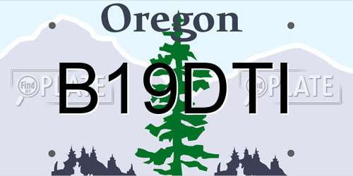 B19DTI Oregon License Plate