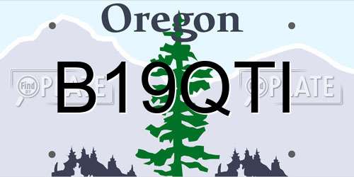 B19QTI Oregon License Plate