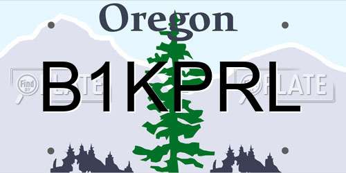 B1KPRL Oregon License Plate