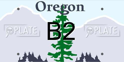 B2 Oregon License Plate