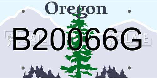 B20066G Oregon License Plate