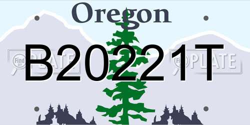 B20221T Oregon License Plate