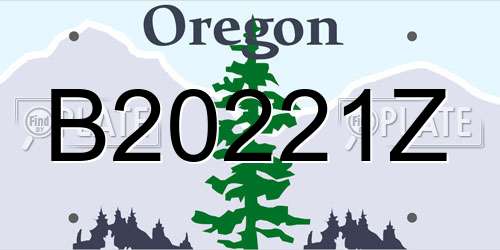 B20221Z Oregon License Plate